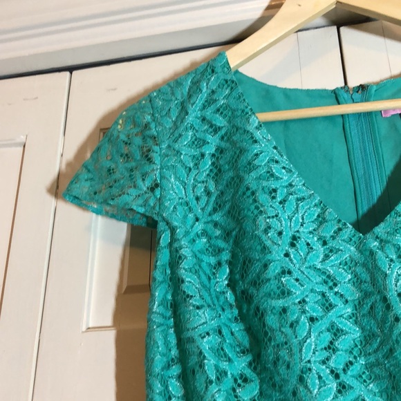 Lilly Pulitzer Green Lace Dress SZ S - Picture 3 of 8